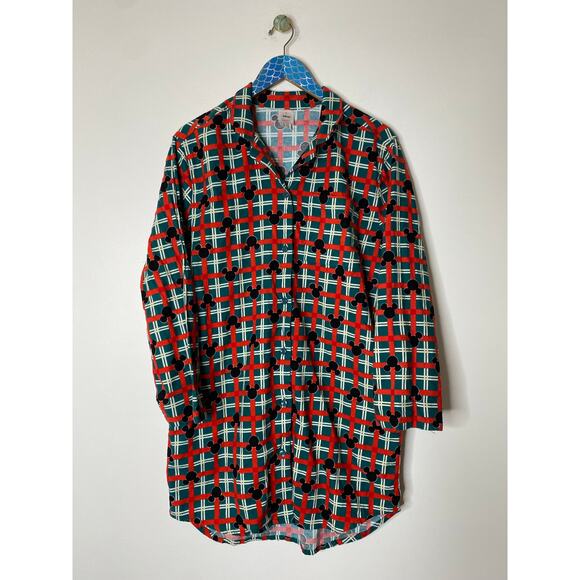 HANNA ANDERSSON Women's Disney Mickey Mouse Holiday Flannel Nightshirt Size Med - Picture 10 of 10